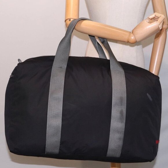 PRADA Boston Bag Nylon Black Gray Auth 76178 - Picture 14 of 16